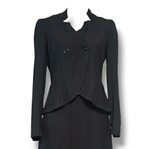 CARRIERE Blazer Black Pinstripe Structured Suit
